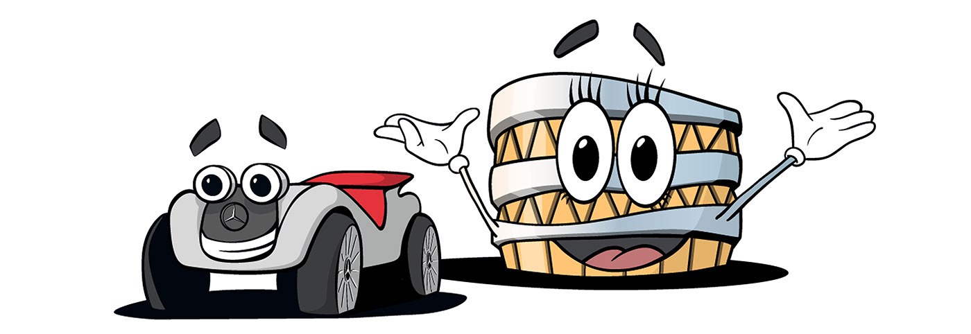 Mercedes Benz，mascot design ，draft，