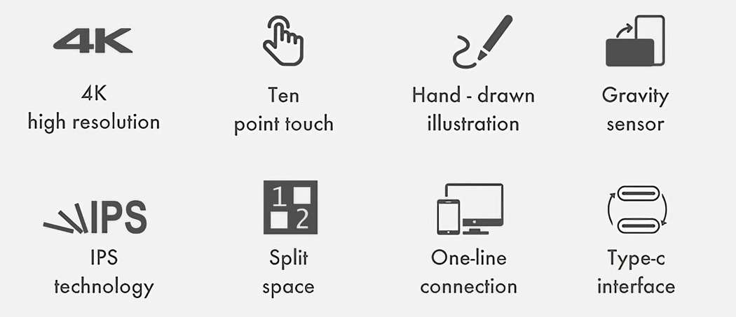 Mako Pro 4K，Hand drawn screen，black，