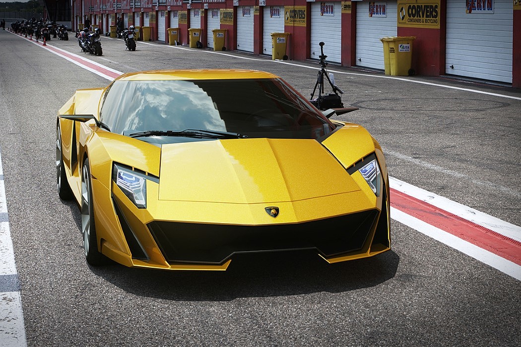 Sports car，Lamborghini，yellow，Cool，