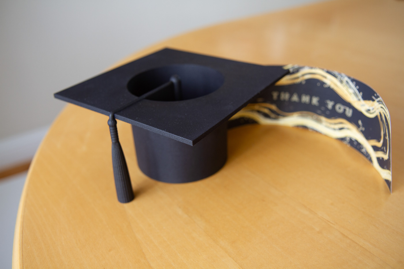 pen container，Graduation cap，black，3D printing，
