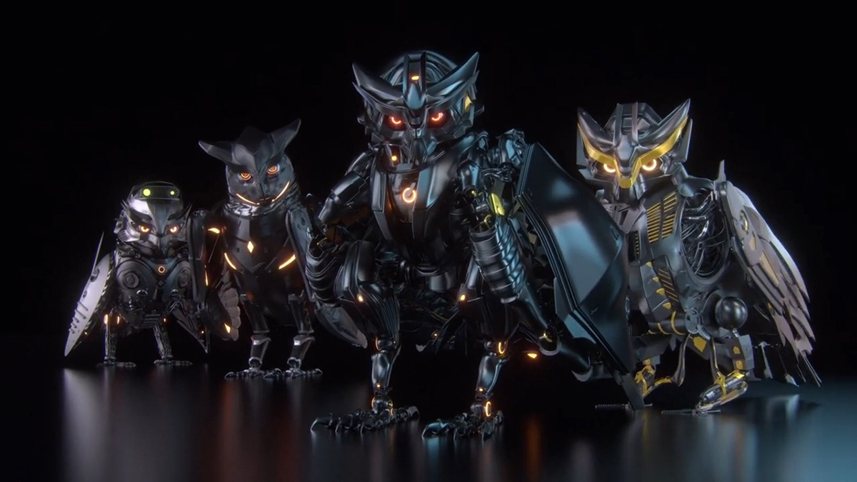 3D design，3d，Model，Owl robot，