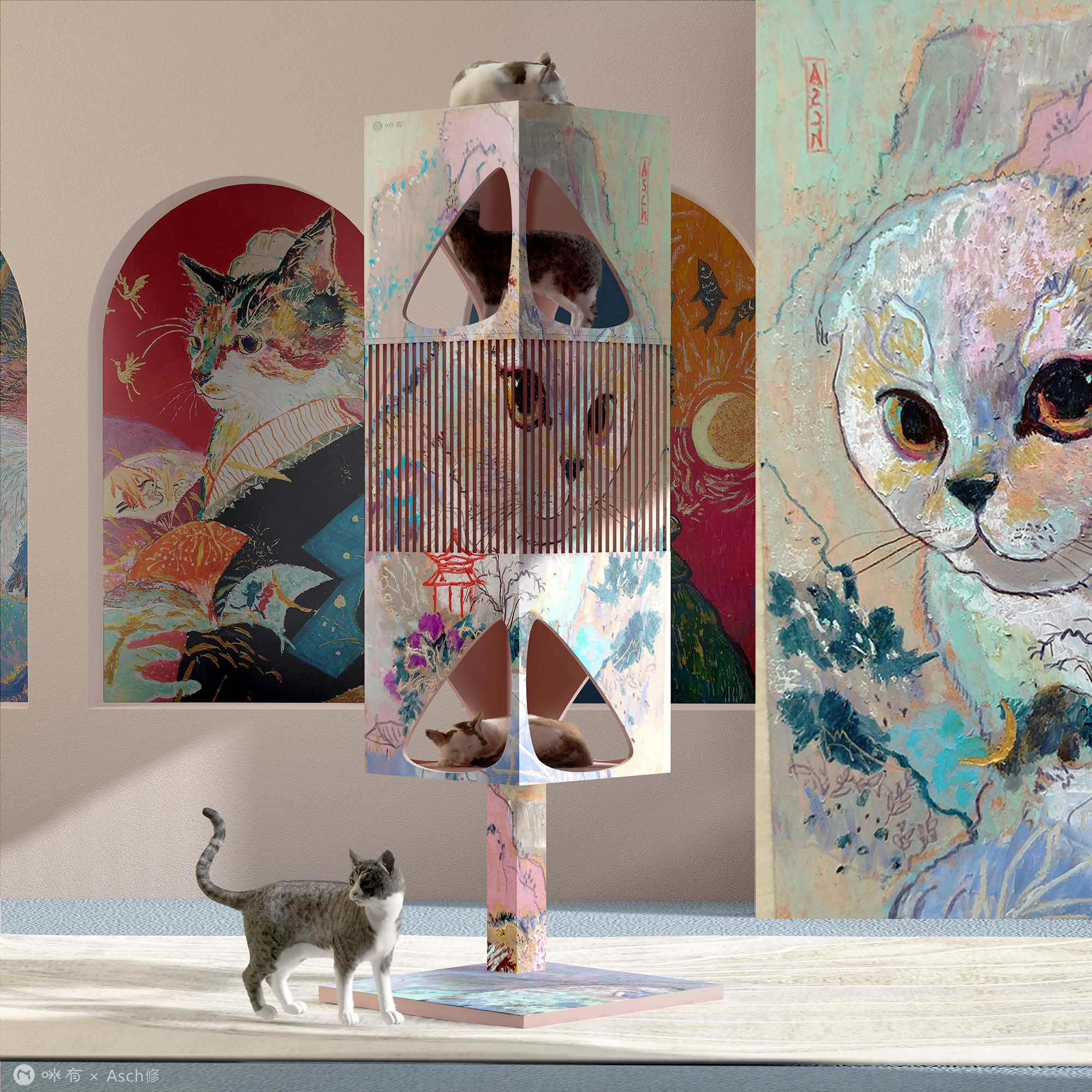 Pet Supplies & Pet，Design aesthetics，Cat products，Cat climbing frame，Meow star man，if，red dot，Fan Shizhong，