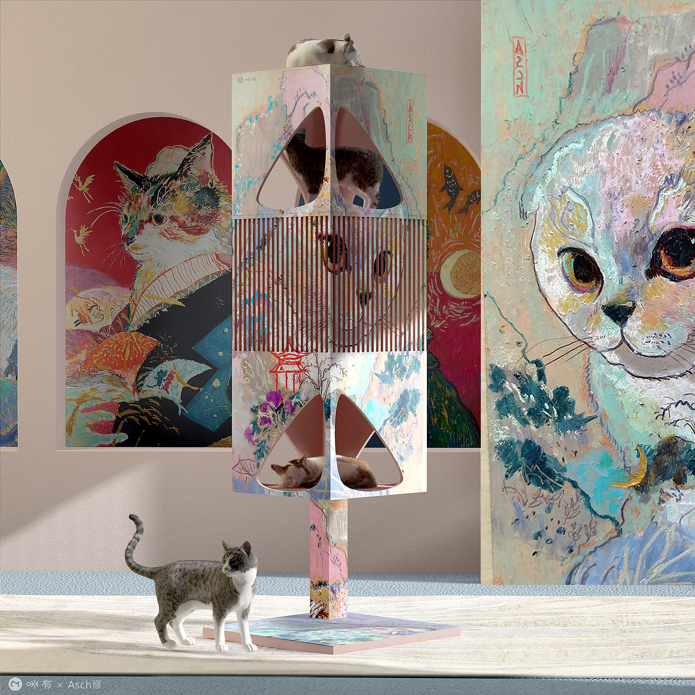 Pet Supplies & Pet，Design aesthetics，Cat products，Cat climbing frame，Meow star man，if，red dot，Fan Shizhong，