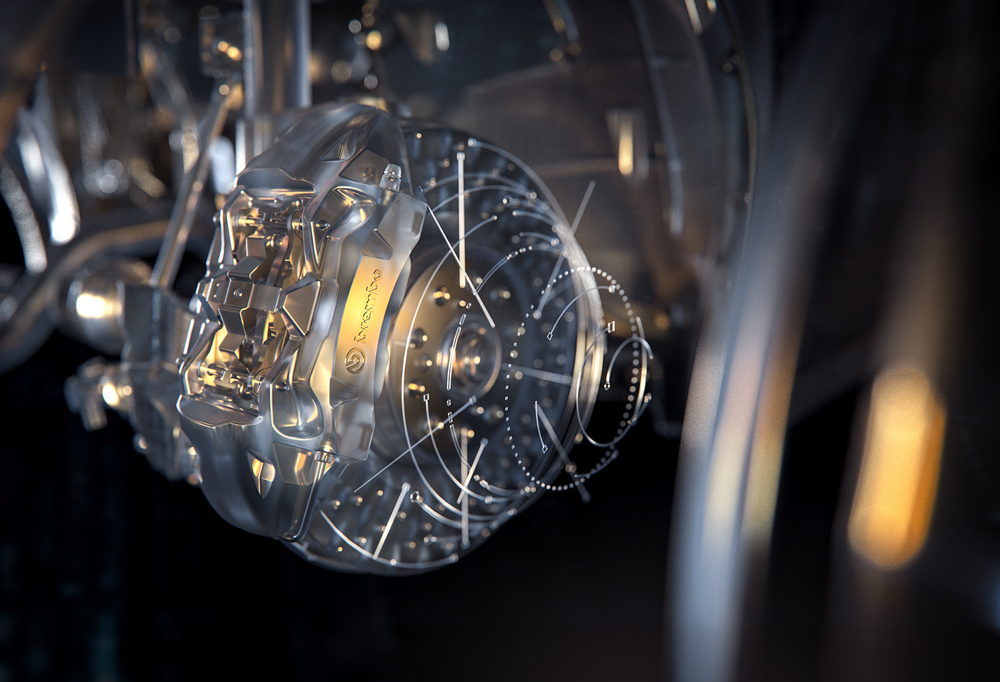 cgi，Car interior，X-ray effect，Under the hood，