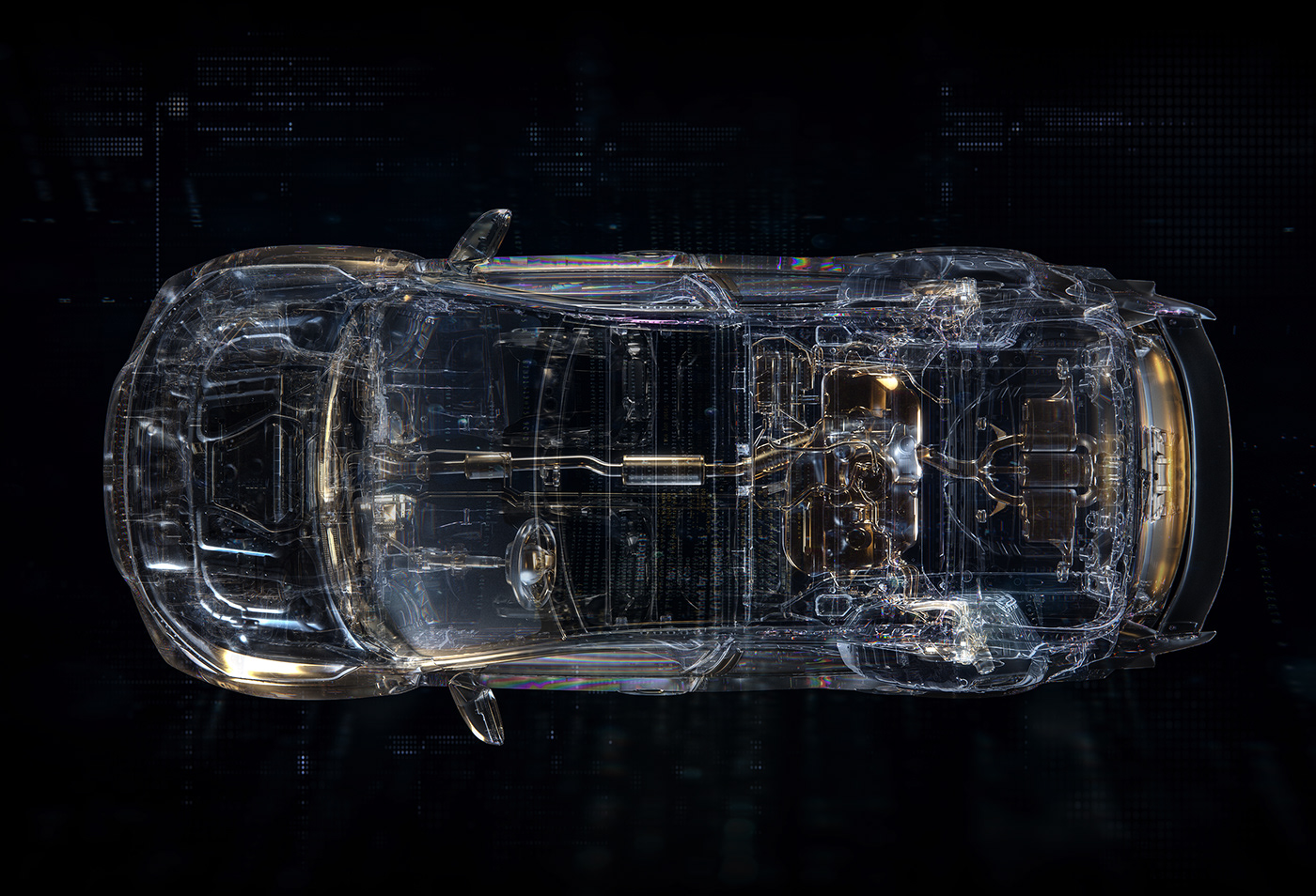 cgi，Car interior，X-ray effect，Under the hood，