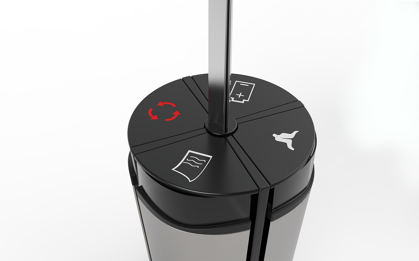 Trash can, model, rendering，