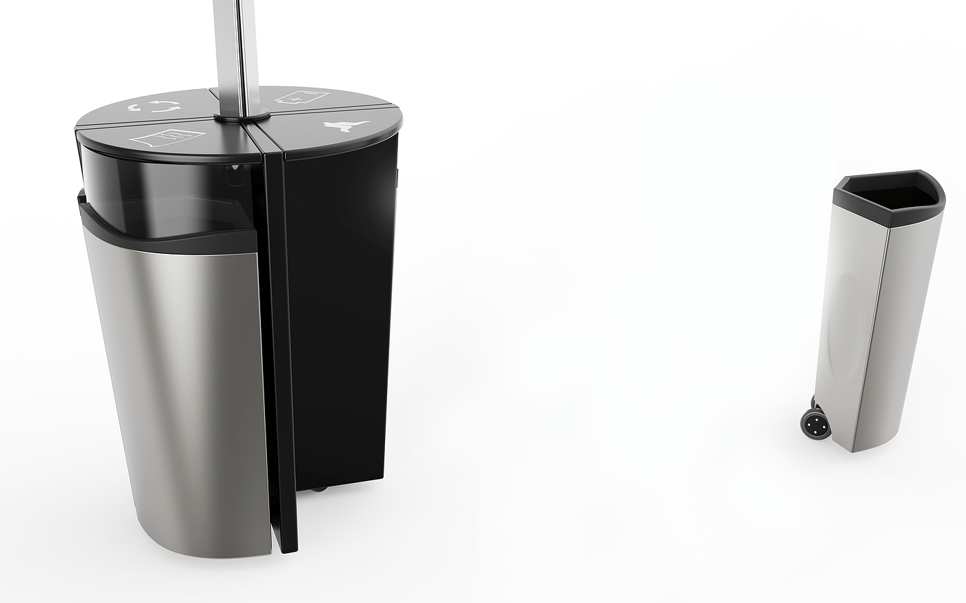 Trash can, model, rendering，