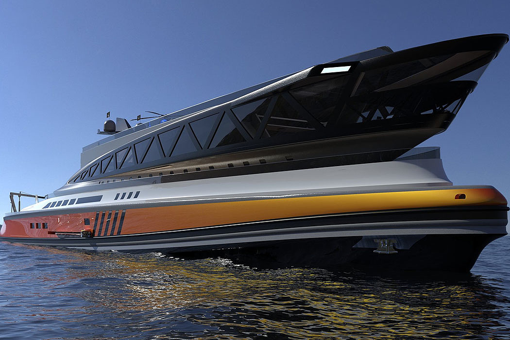 Prodigium，Shark shape，30 meter yacht，