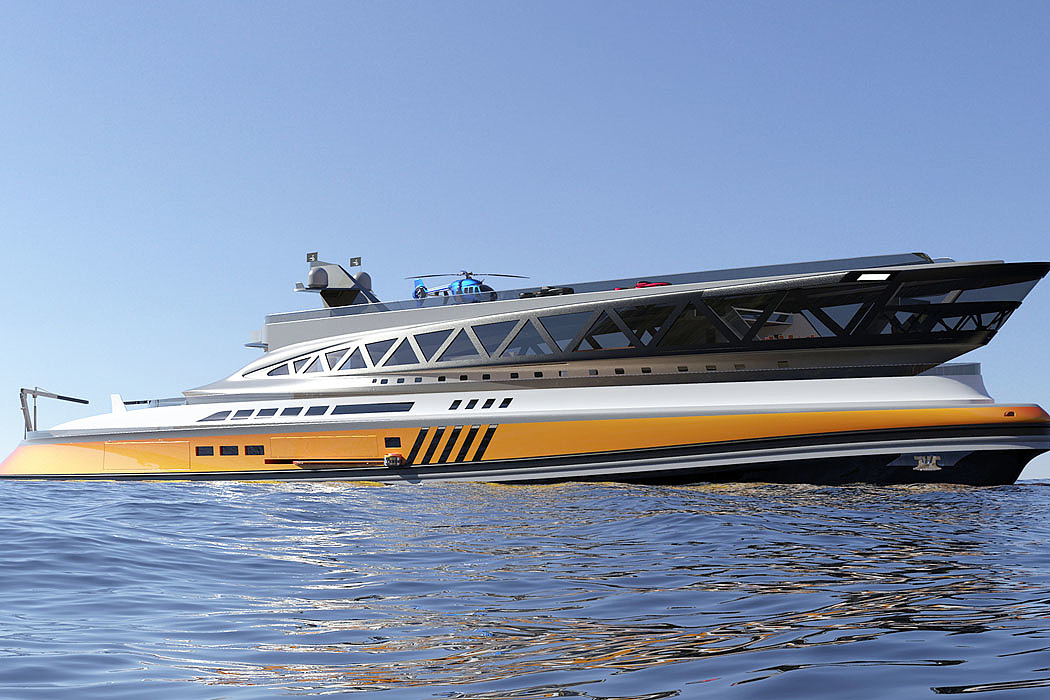 Prodigium，Shark shape，30 meter yacht，