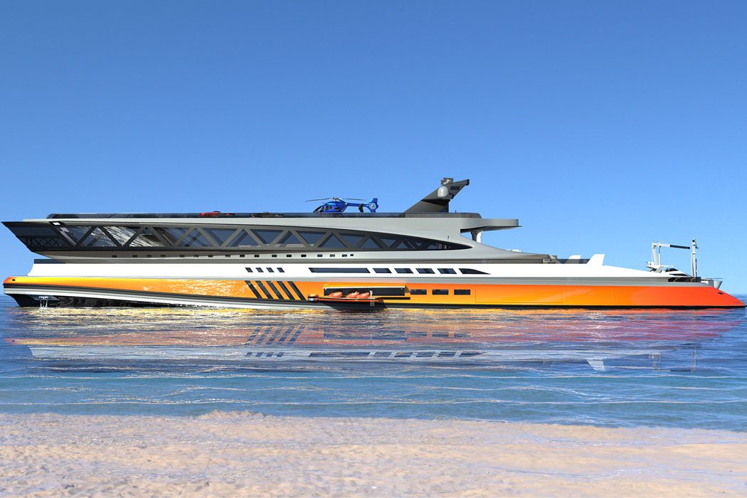 Prodigium，Shark shape，30 meter yacht，