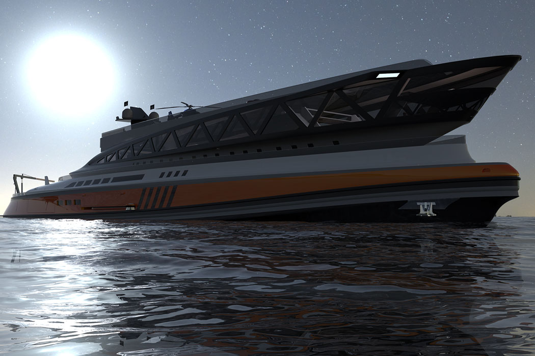 Prodigium，Shark shape，30 meter yacht，