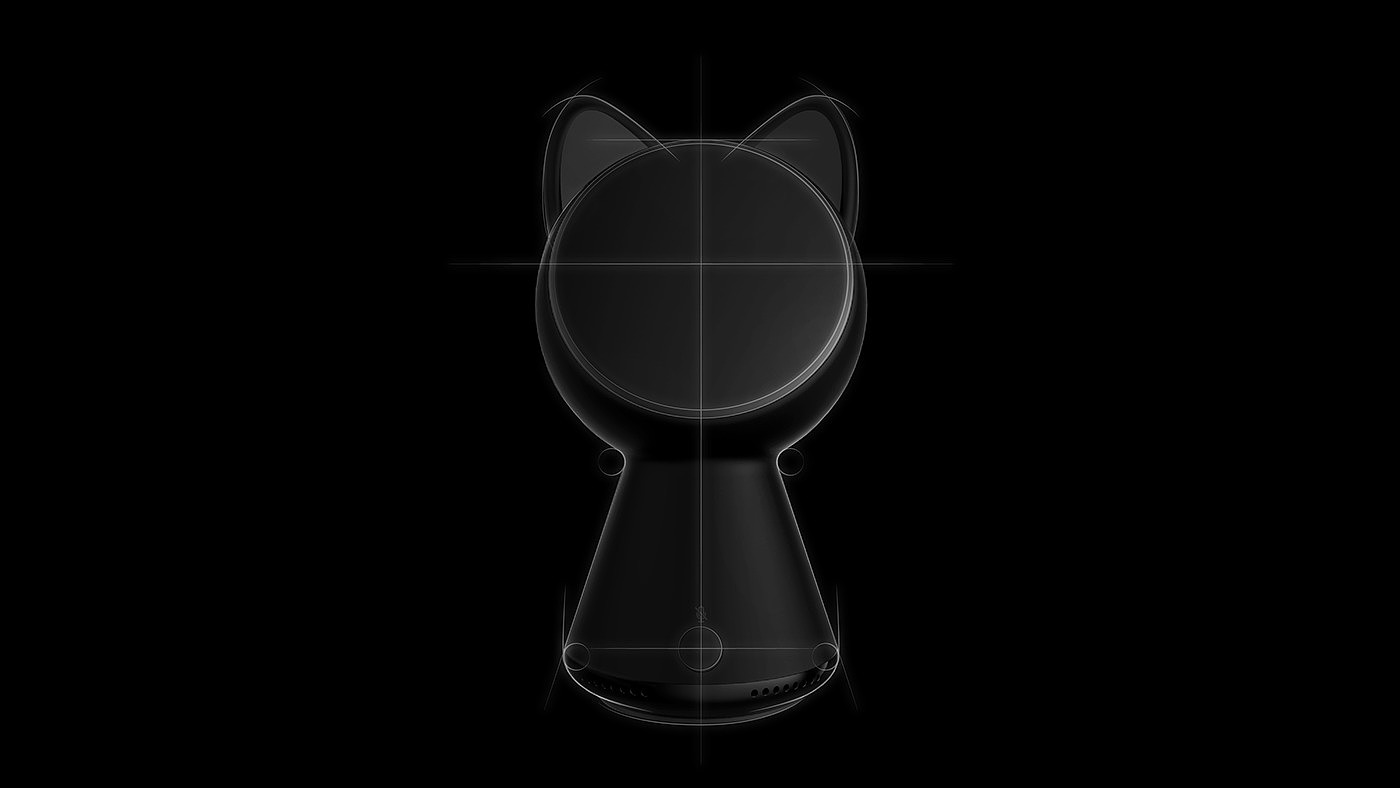 Apple cat，Smart home controller，industrial design，Digital product design，Comfort the soul，Voice partner，