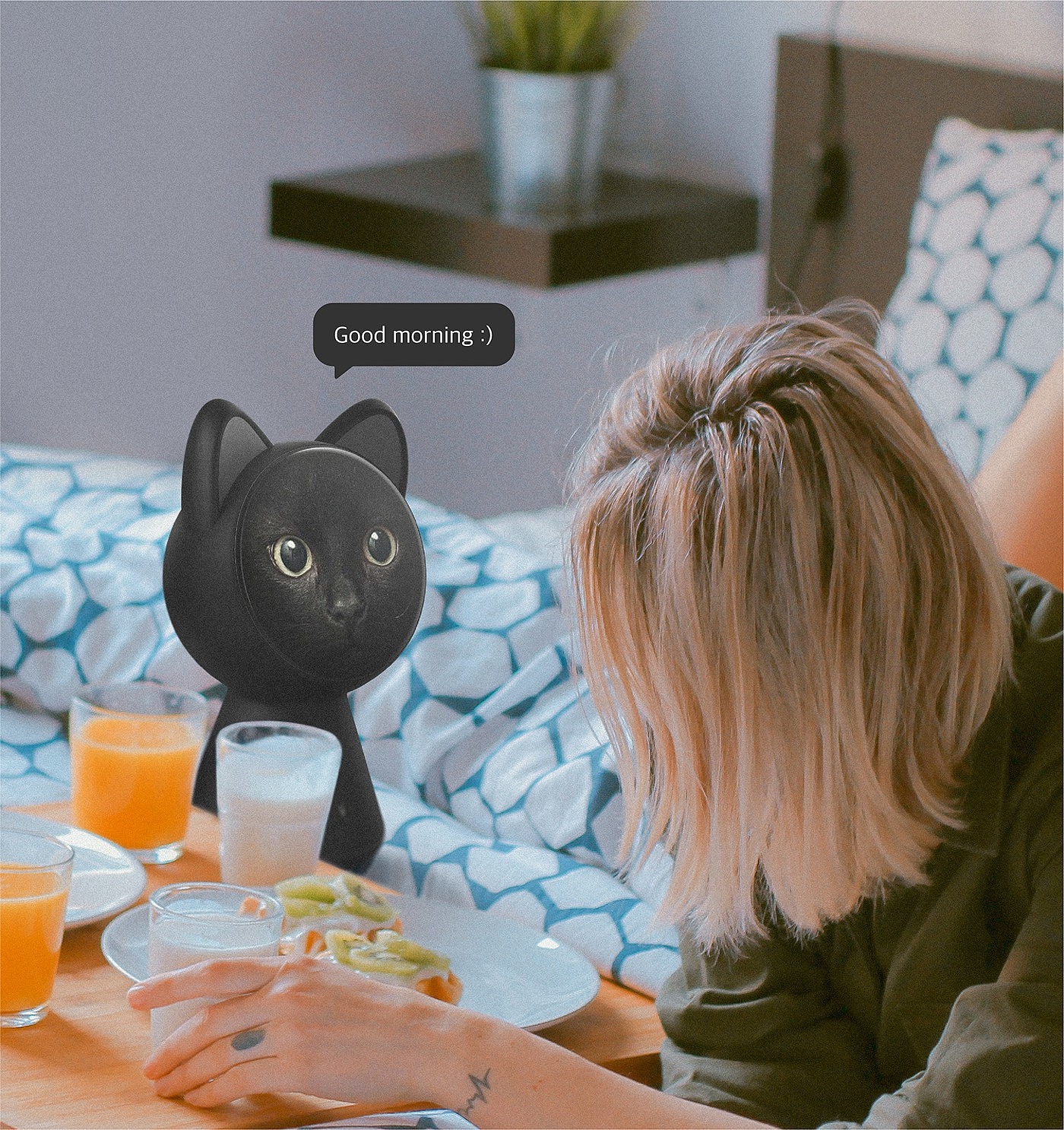 Apple cat，Smart home controller，industrial design，Digital product design，Comfort the soul，Voice partner，