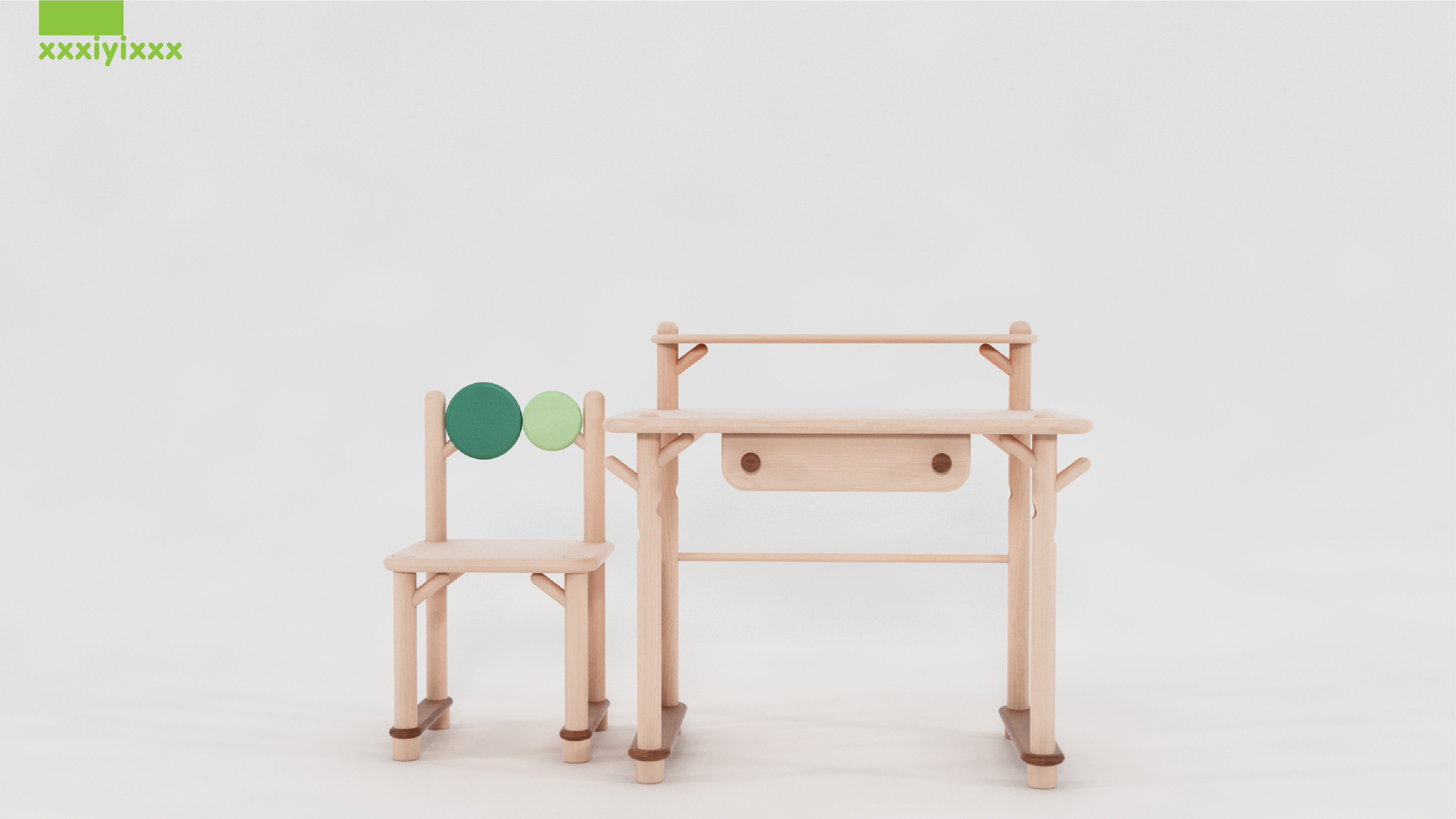 Children, desk, furniture, solid wood，