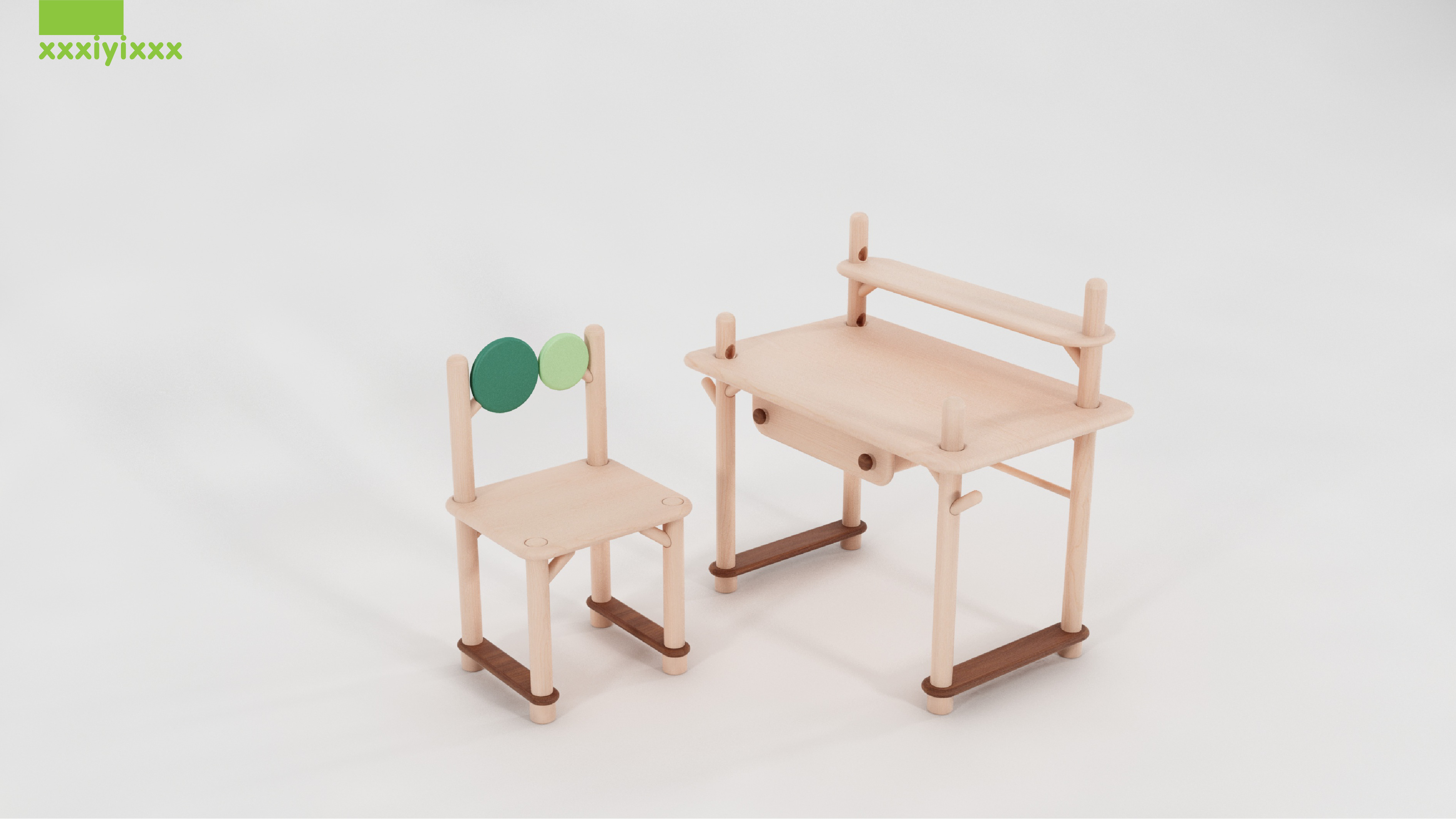 Children, desk, furniture, solid wood，