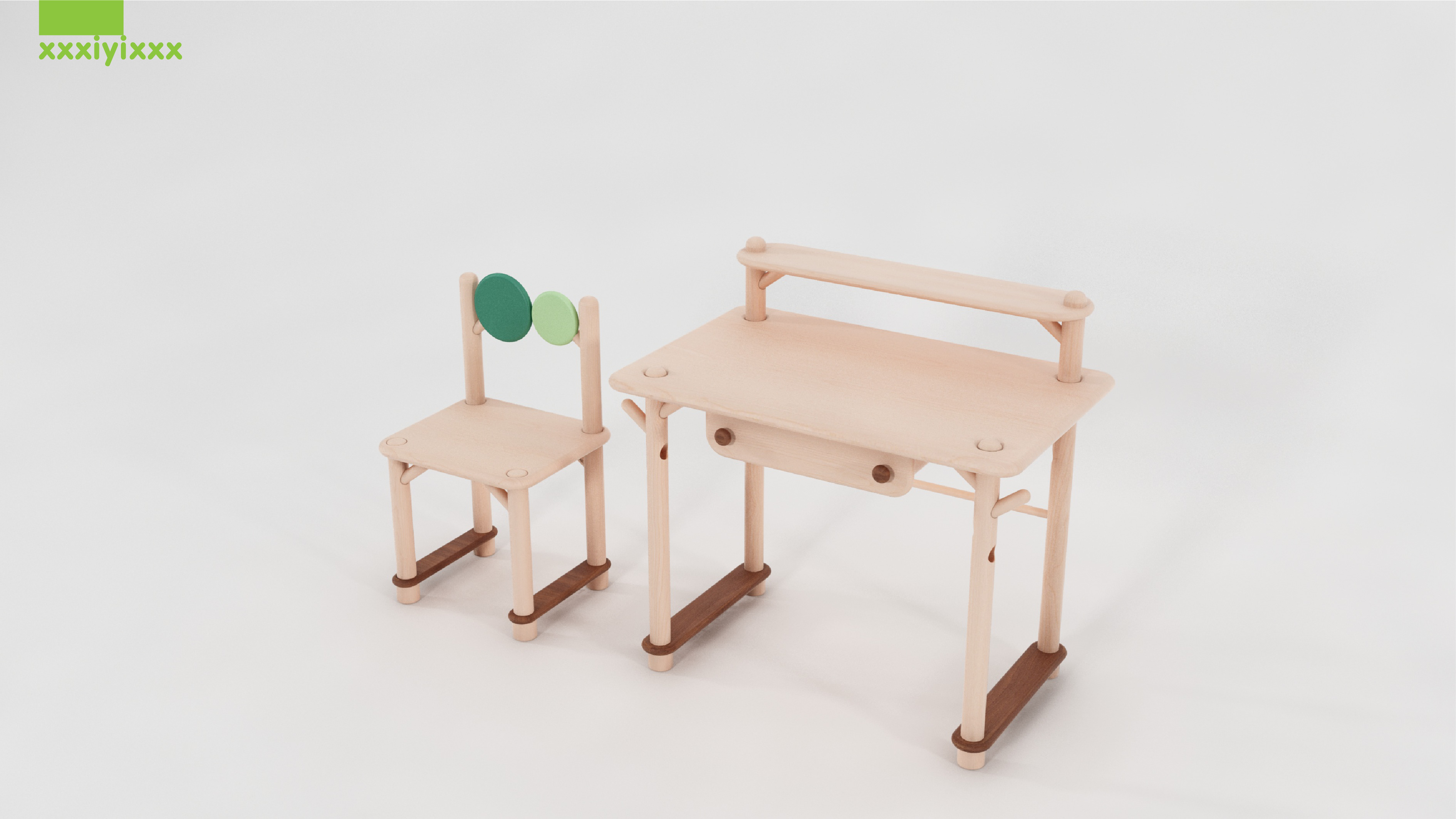 Children, desk, furniture, solid wood，