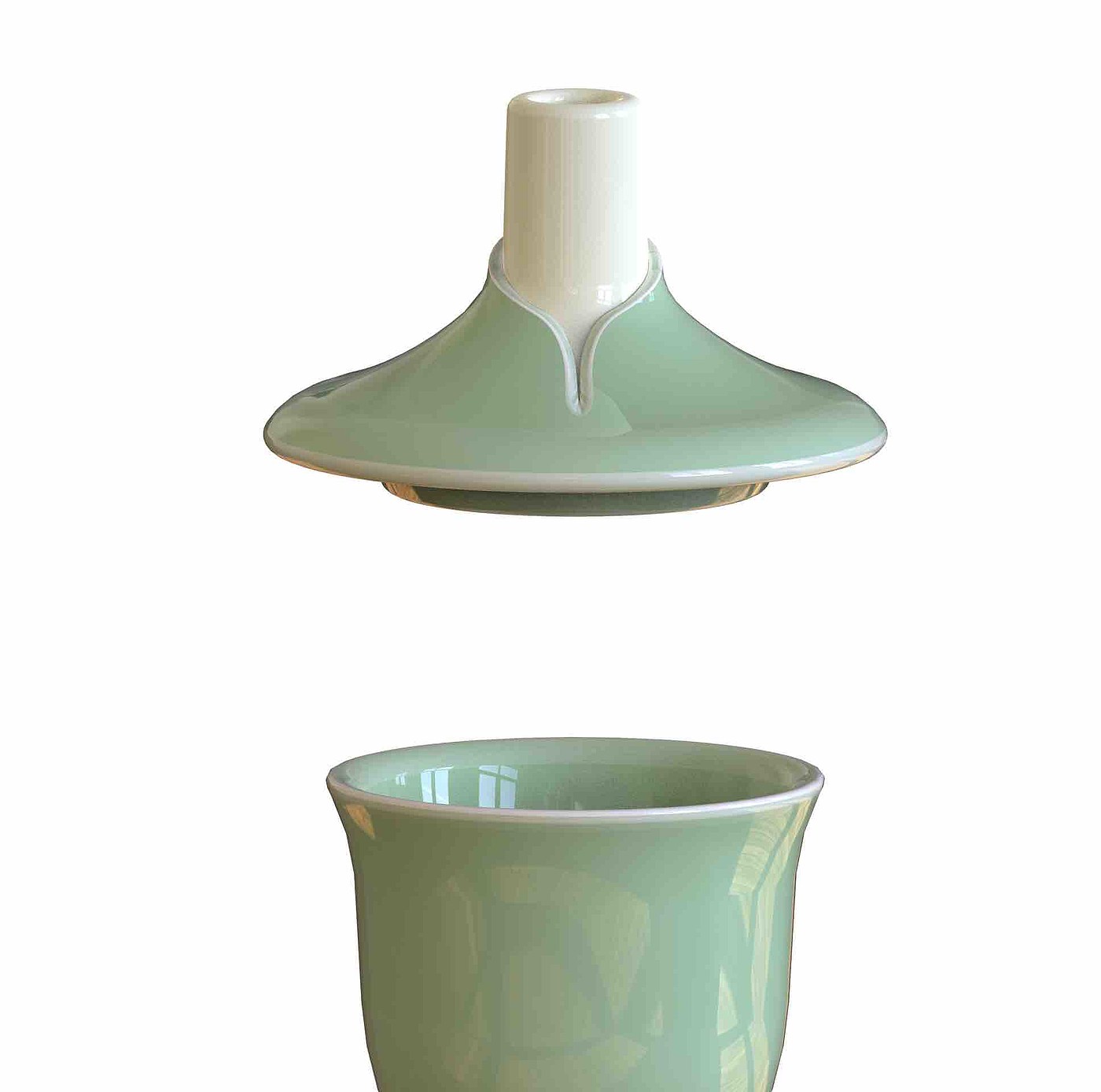 Women's social tea cup，Celadon，