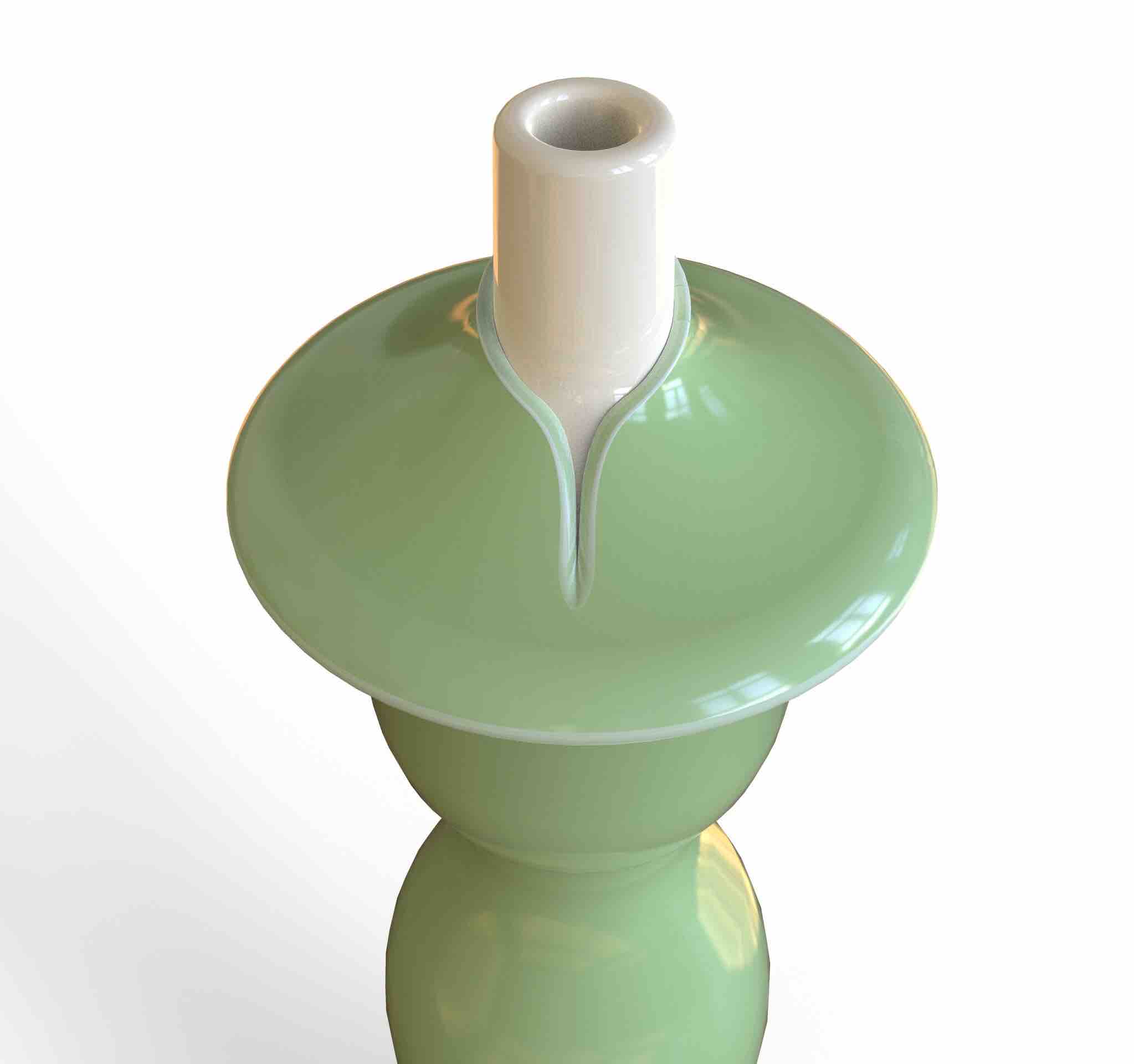 Women's social tea cup，Celadon，