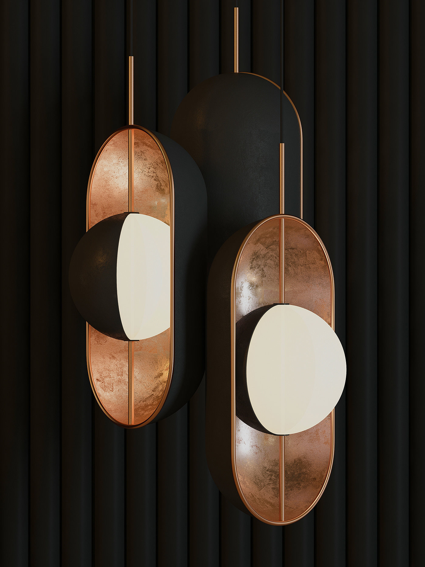 MOON light，modern，Interior design，lighting，lamps and lanterns，copper，