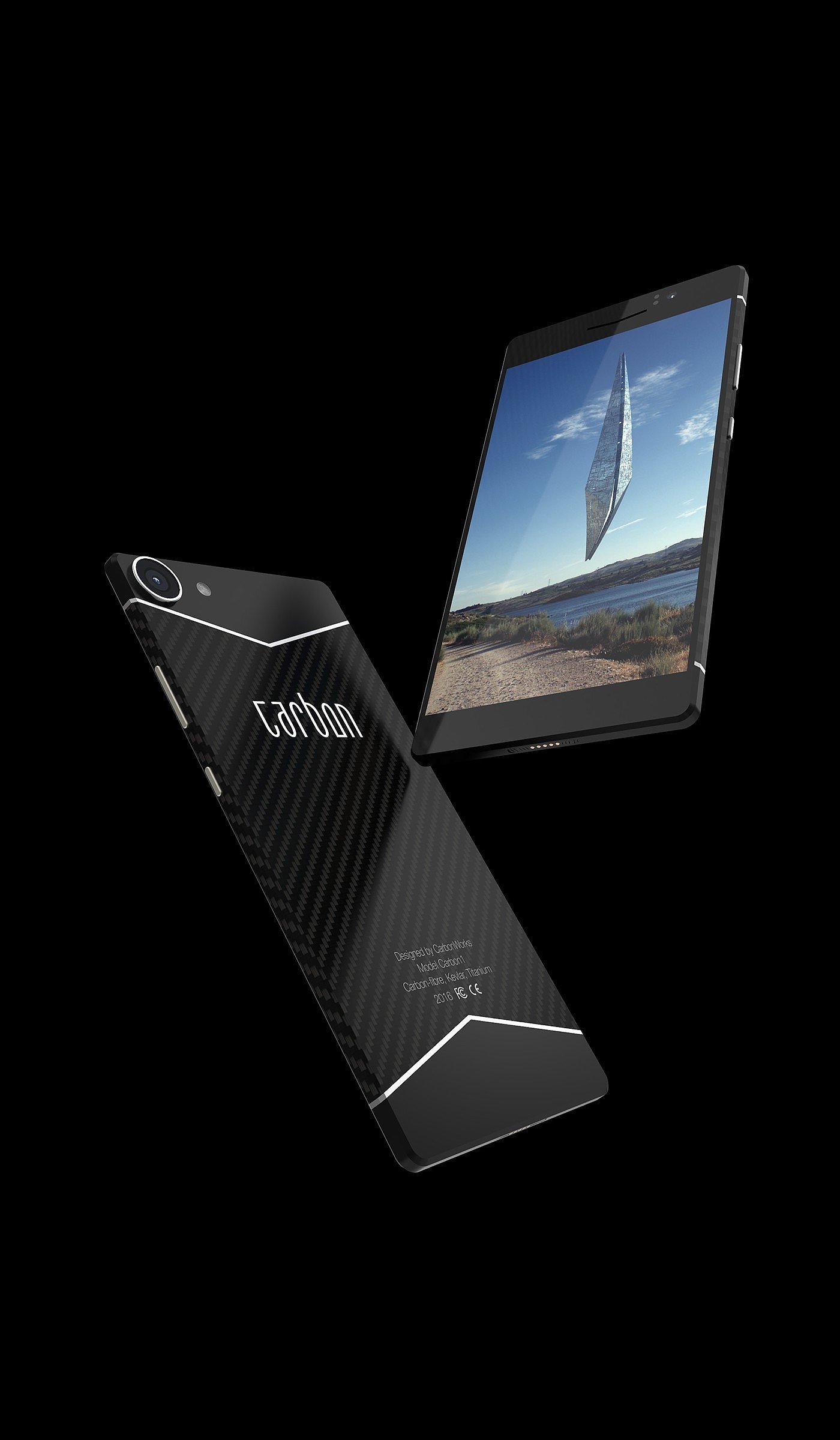 carbon，Intelligent mobile phone，Frivolous，Carbon fiber material，Mobile phone design，industrial design，