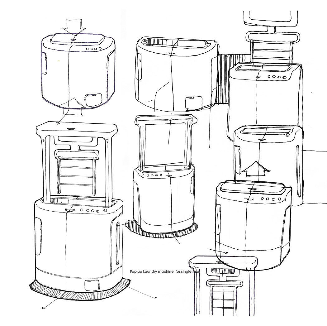 烤面包机，洗衣机，弹出式洗衣机，懒人专用，家电设计，定时，