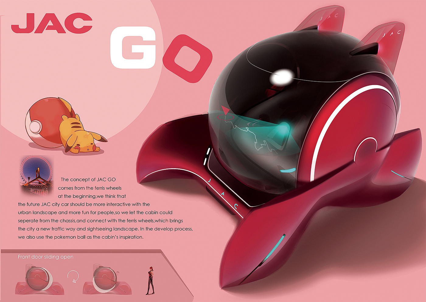 jacgo，lovely，Cartoon，inspiration，ferris wheel，conceptual design，Pikachu ，automobile，