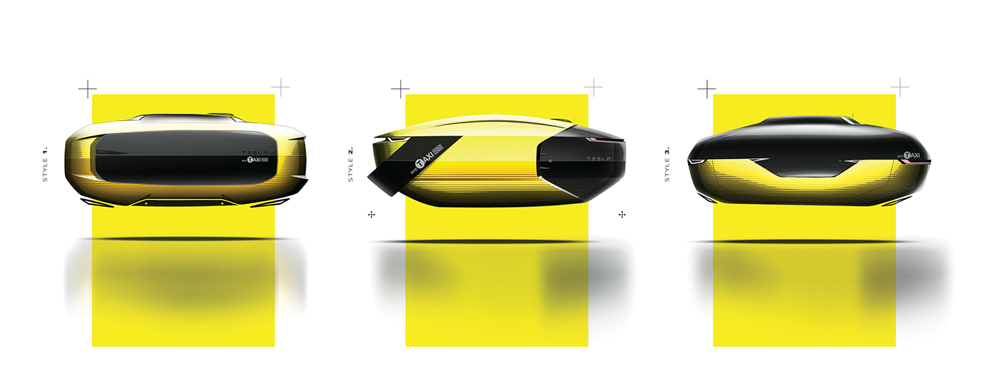 Tesla，taxi，public，vehicle，conceptual design，