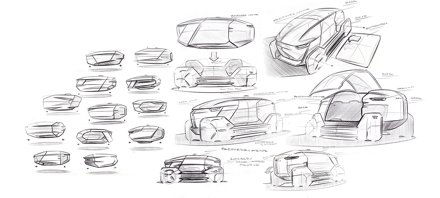 Tesla，taxi，public，vehicle，conceptual design，