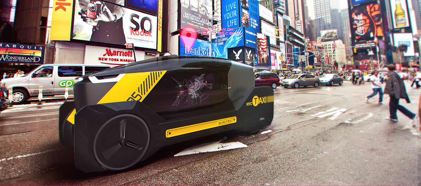 Tesla，taxi，public，vehicle，conceptual design，