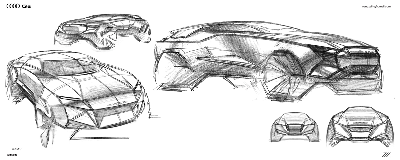 audi，manuscript，industrial design，Automobile design，