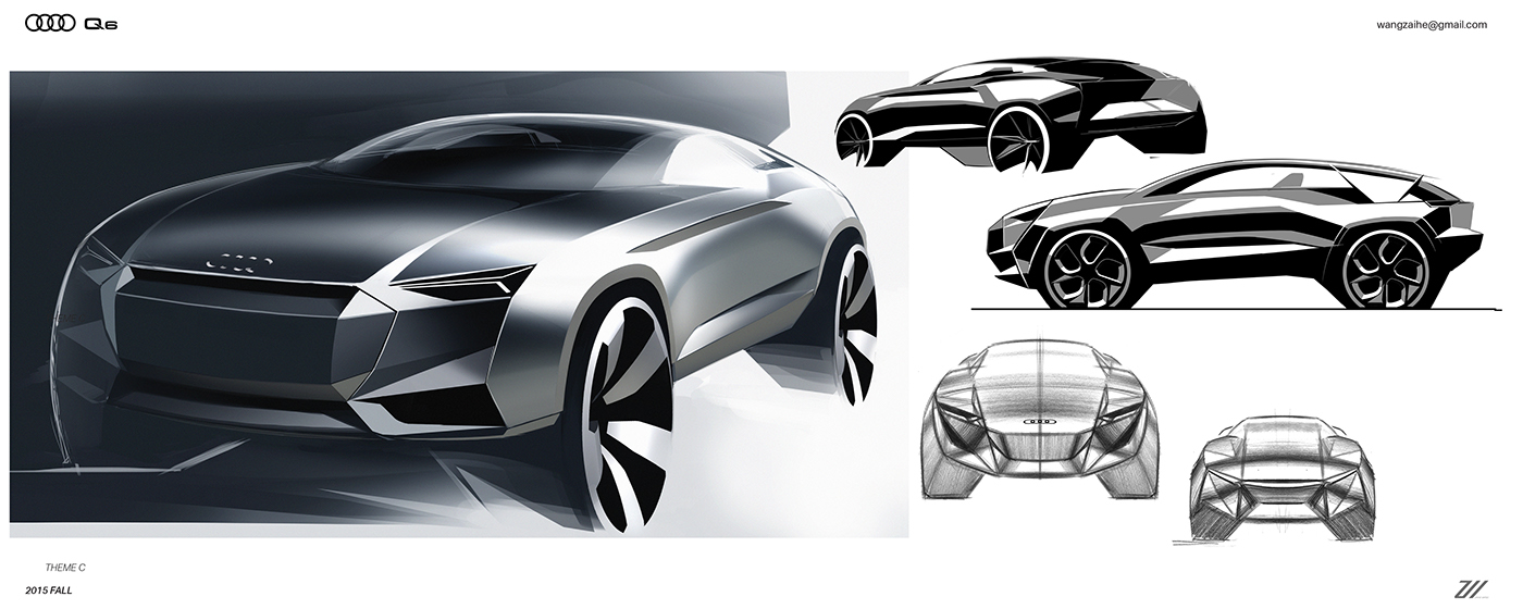 audi，manuscript，industrial design，Automobile design，