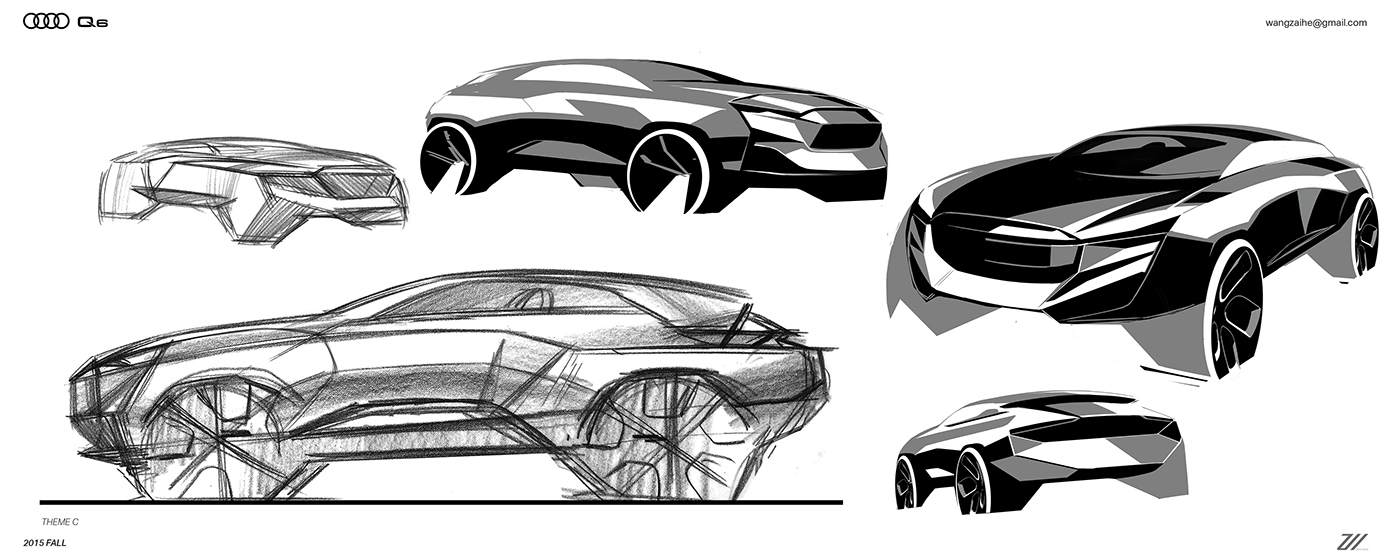 audi，manuscript，industrial design，Automobile design，