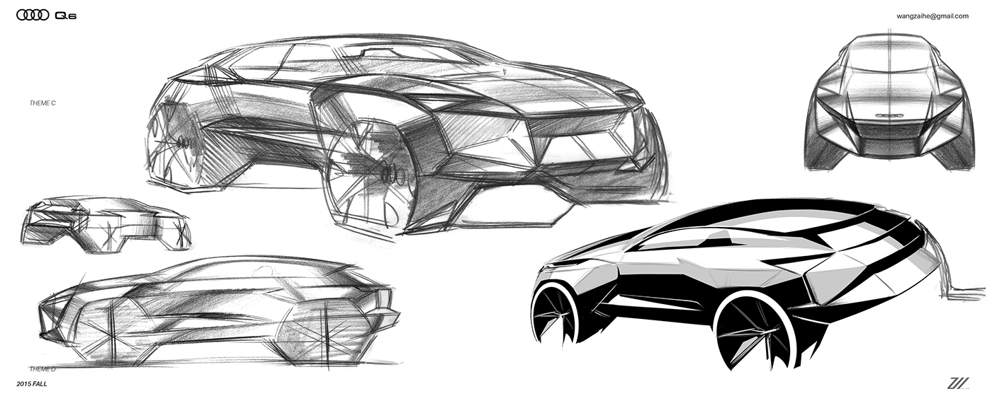 audi，manuscript，industrial design，Automobile design，