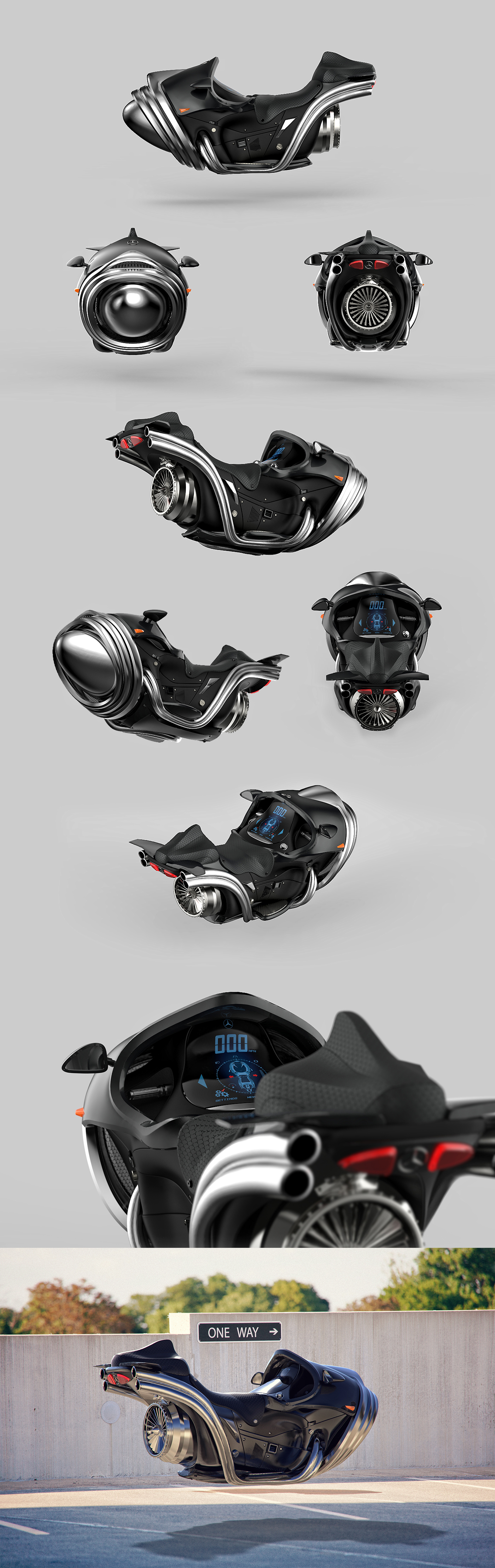 Beast，mercedes，Benz，Futuristic，Jet locomotive，motorcycle，conceptual design，industrial design，