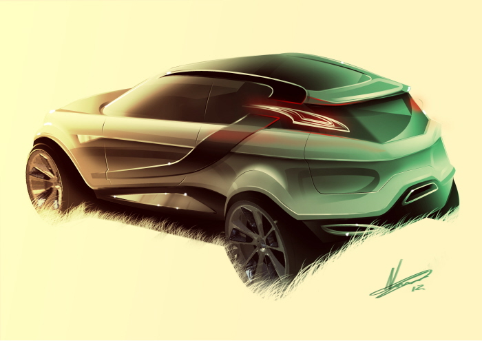 Automobile design，Two dimensional representation，design sketch，