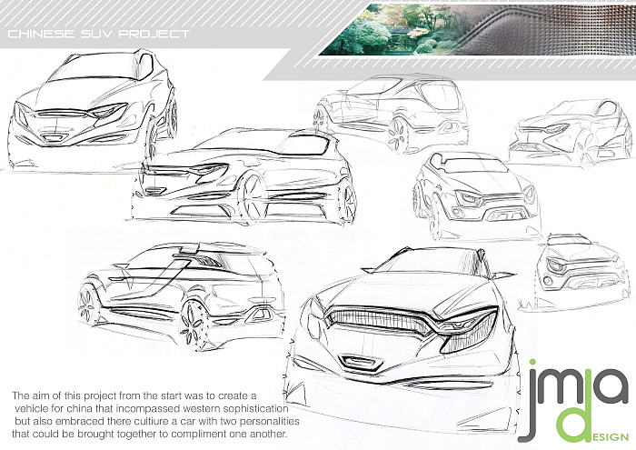 Automobile design，Two dimensional representation，design sketch，