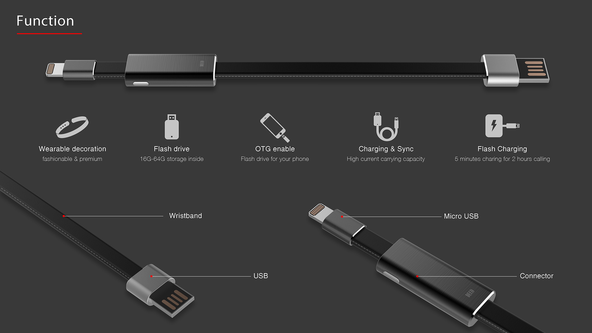 exquisite，pretty，Bracelet，I must，ornament，Data cable，originality，industrial design，