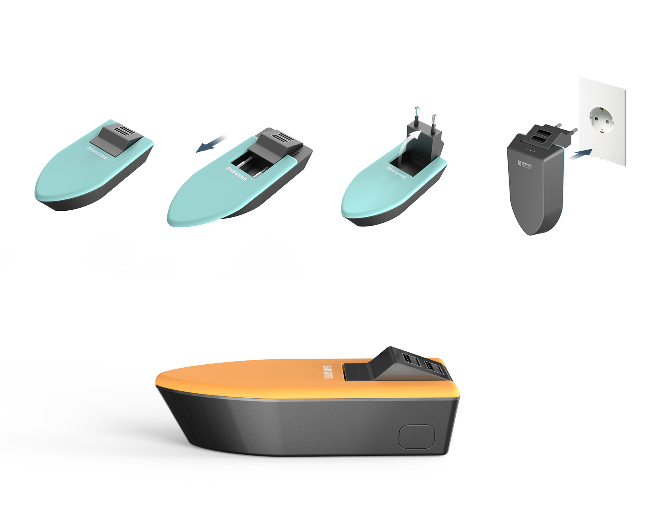 Samsung，portable battery，durable，industrial design，product design，