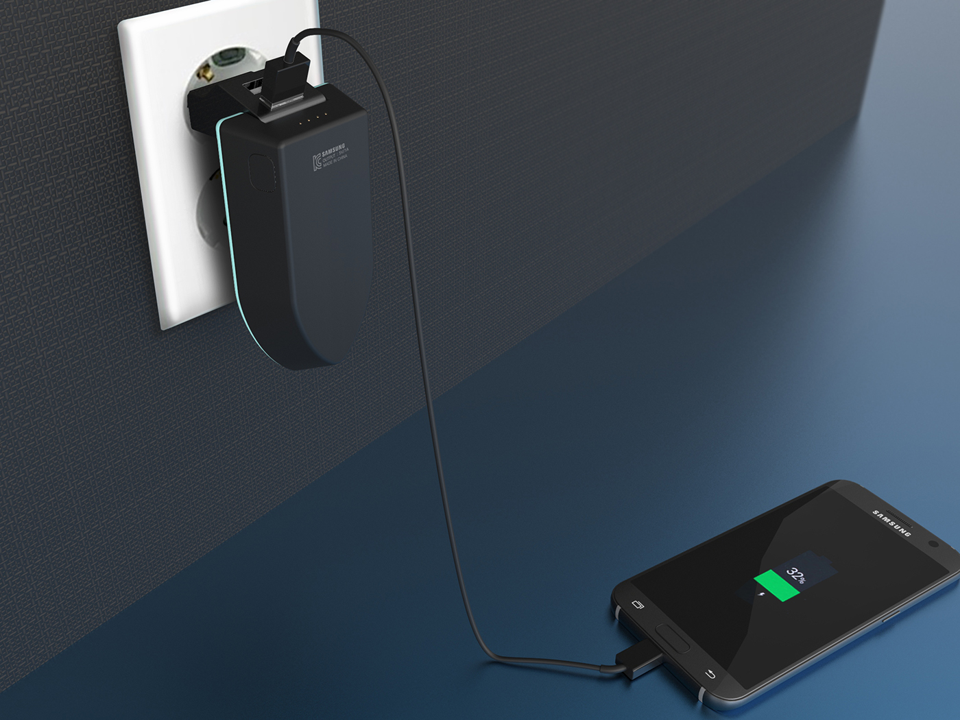 Samsung，portable battery，durable，industrial design，product design，