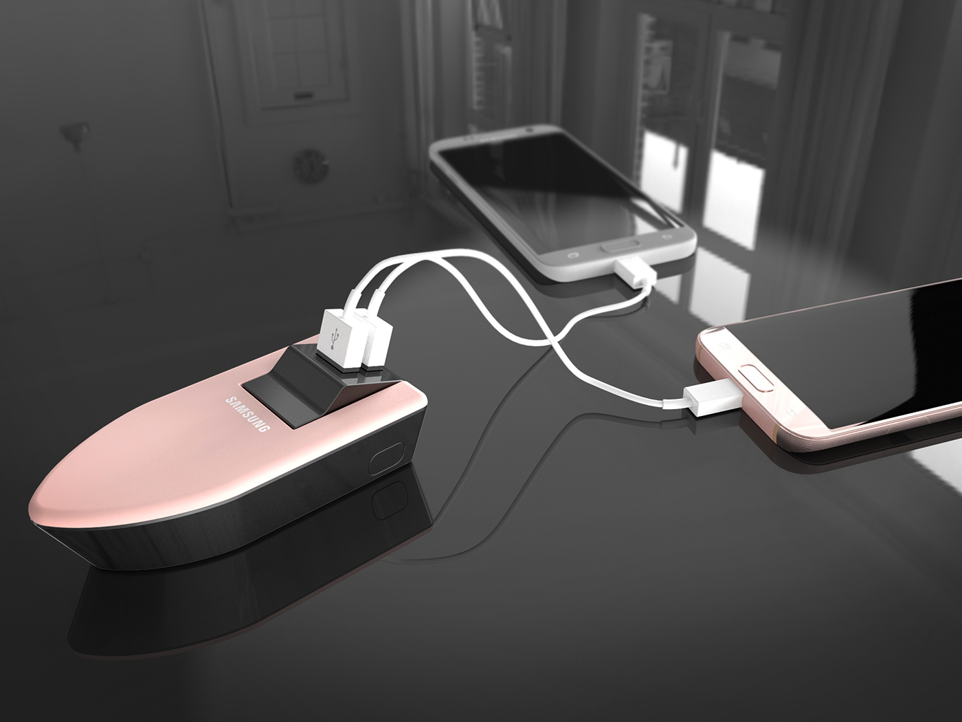 Samsung，portable battery，durable，industrial design，product design，