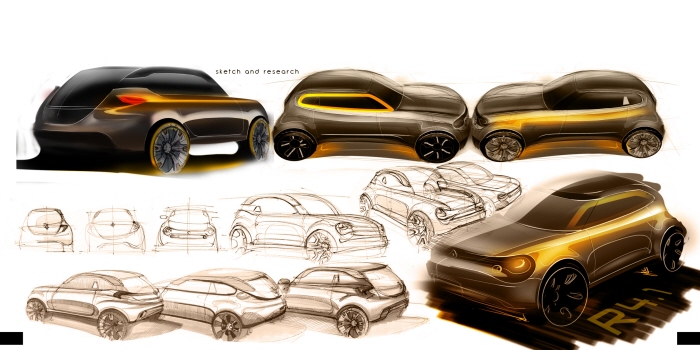 vehicle，Automobile design，design sketch，