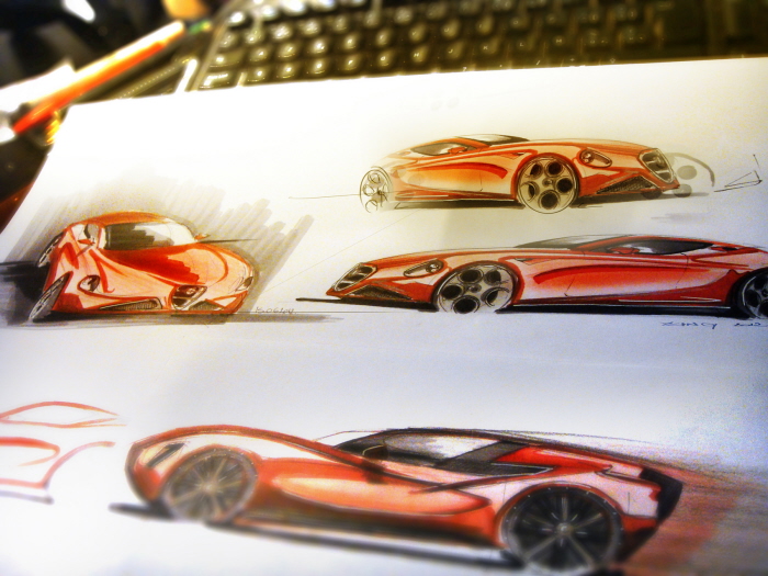 vehicle，Automobile design，design sketch，