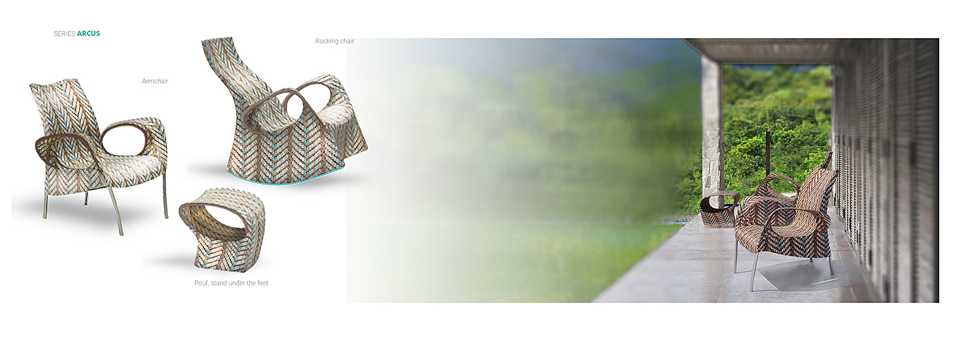 Leisure chair，Aluminum frame，wicker，Cane chair，furniture design ，industrial design，