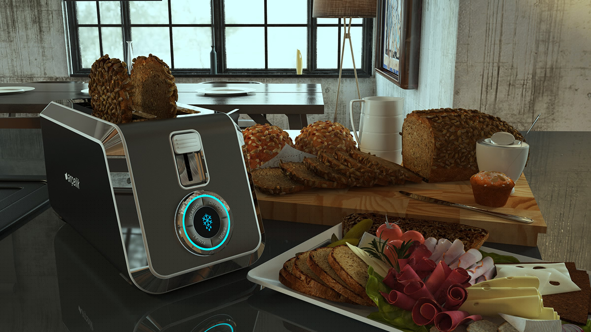 Home appliance design，industrial design，Kitchen appliances，toaster，delicate，gorgeous，