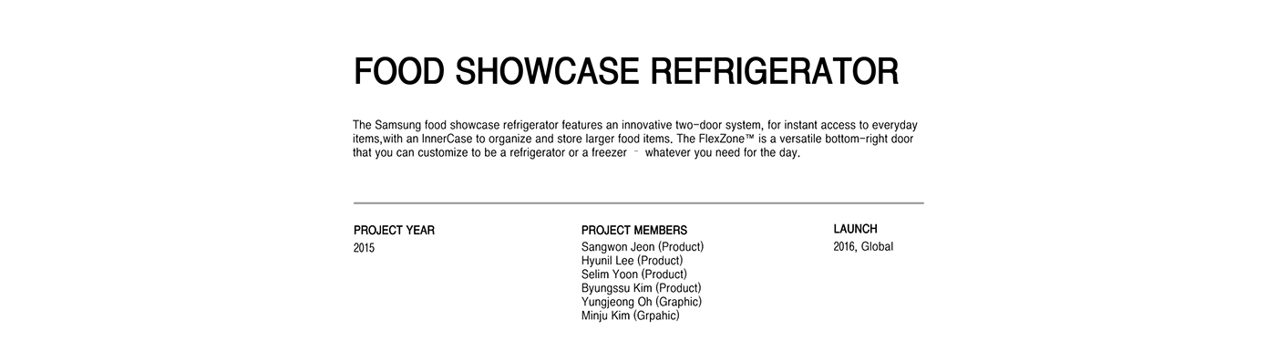 Samsung，high-capacity，Food display cabinet，Refrigerator，industrial design，Home appliance design，
