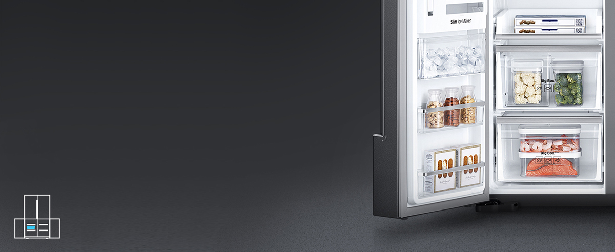 Samsung，high-capacity，Food display cabinet，Refrigerator，industrial design，Home appliance design，