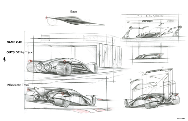 Sports car，General image，Model，sketch，Ferrari，