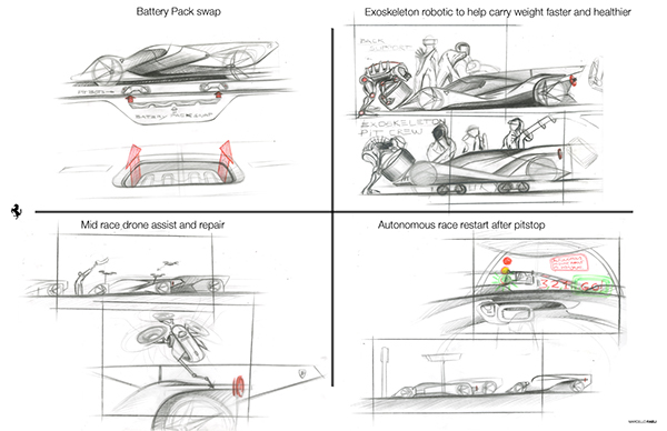 Sports car，General image，Model，sketch，Ferrari，