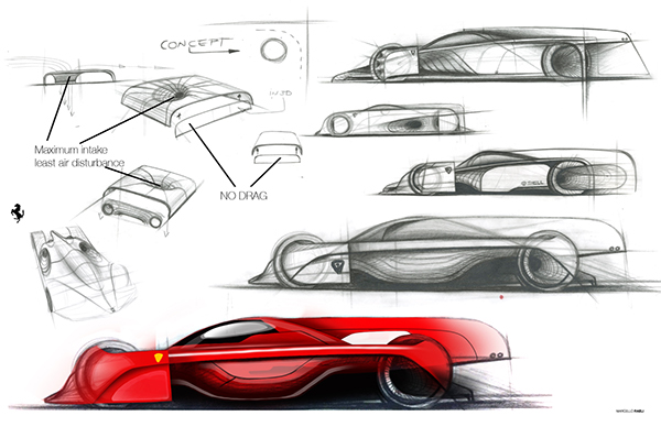 Sports car，General image，Model，sketch，Ferrari，