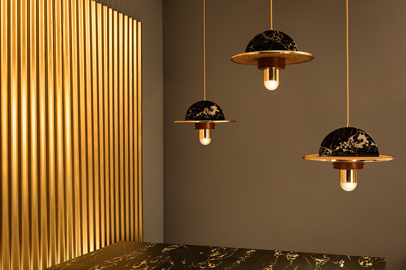 designer，Raco brand，Leatherwear，Marble，brass，Postmodernism，lamps and lanterns，industrial design，